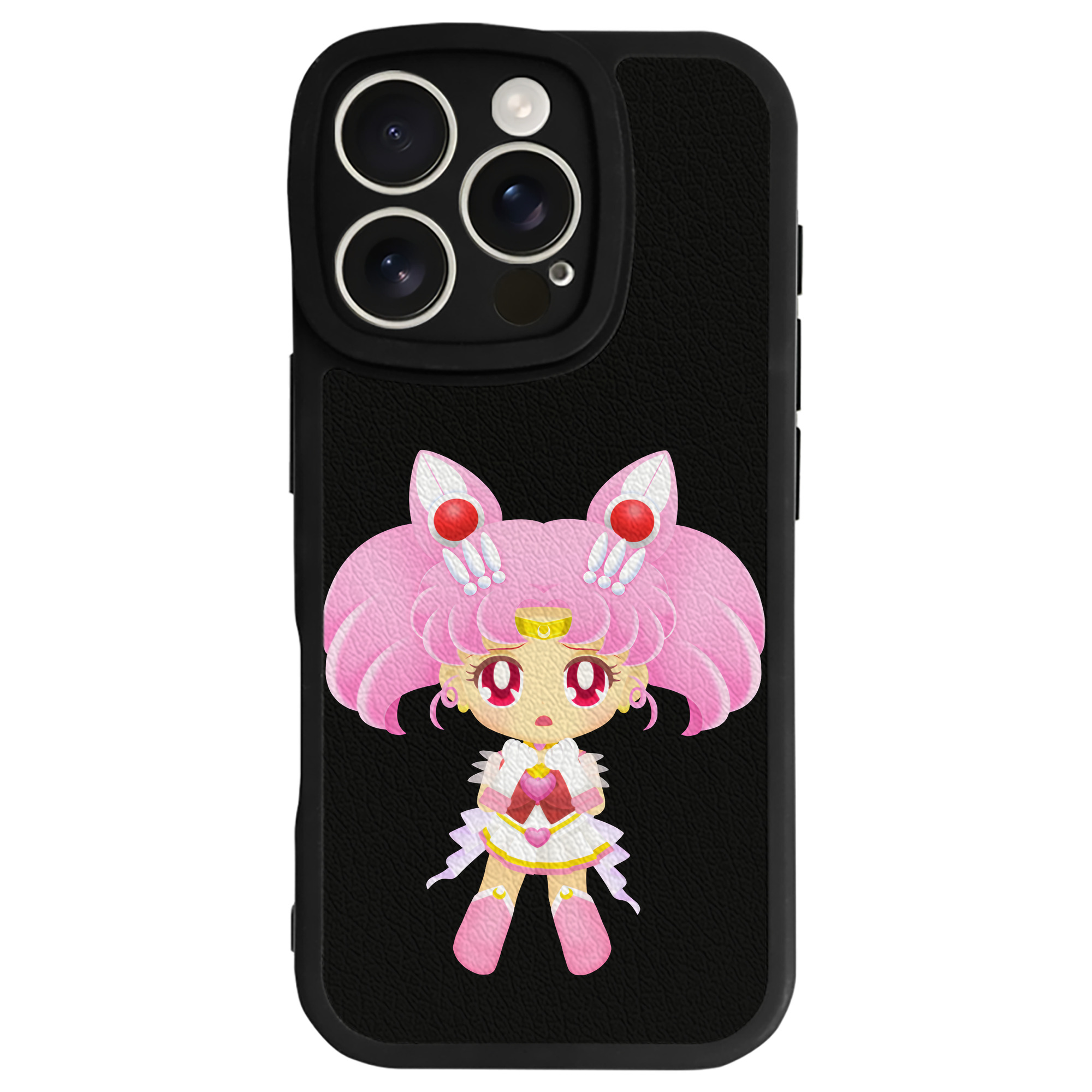 （画像用） 美少女戦士セーラームーン ちびうさ Sailor Moon Chibiusa Tsukino Usagi Small Lady Serenity 【iPhone 16シリーズ対応】シリコンスマホケース（レザー調） 材質：シリコン